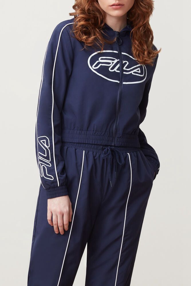 Fila Paulita Wind Jacket Navy - Womens - 08479TQIB